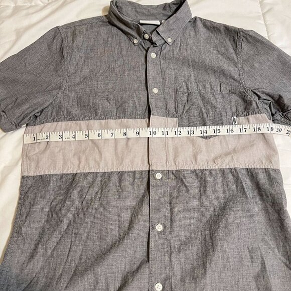 Vans button down shirt men's gray S gray with light gray with pocket ,(SALE) - Picture 5 of 12